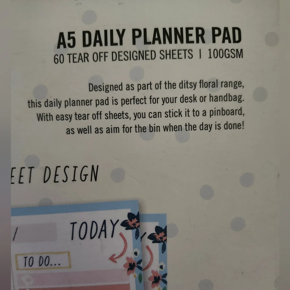 Floral A5 Daily Planner Notepad